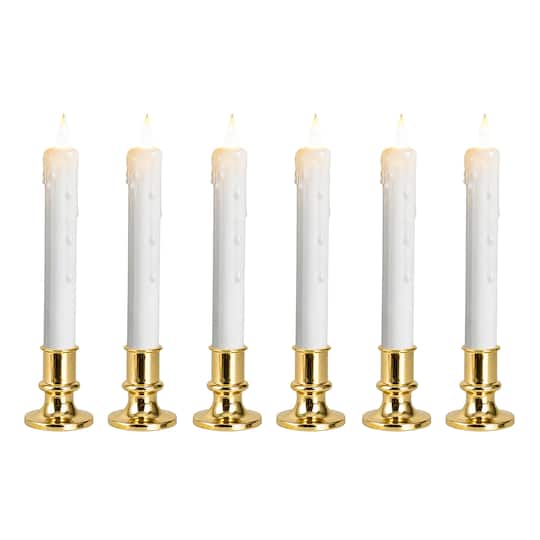 Michaels, GE 6ct. 9.25" Warm White LED Flickering Window Candles – Category: Lighted Decor